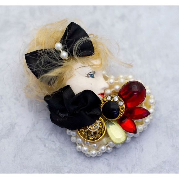 Vintage Beautiful Victorian Lady Cameo Brooch - Ci1 - Picture 1 of 2